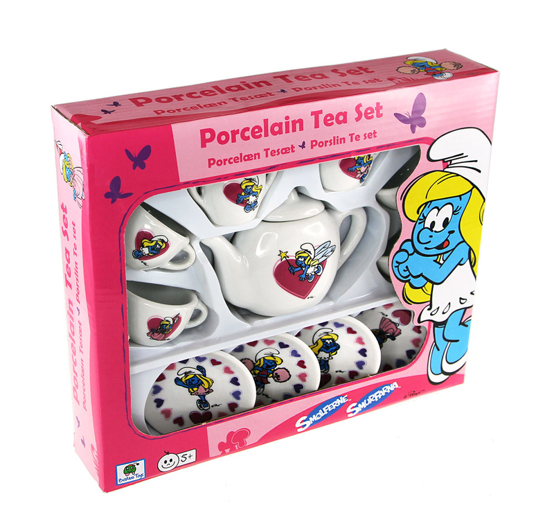 Juego de té de porcelana de la Pitufina: portada