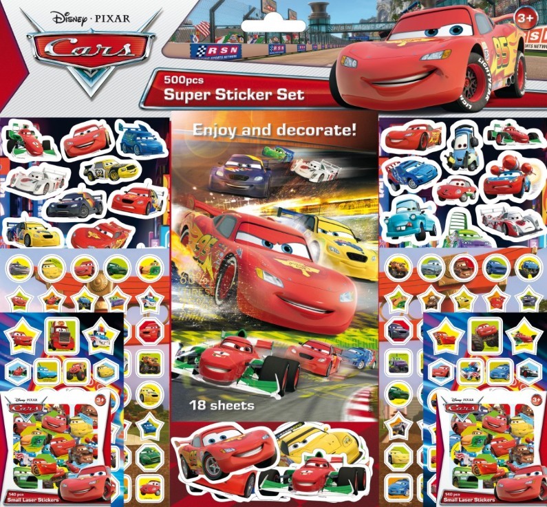 CARS SUPER STICKERS SET 500 PEGATINAS: portada