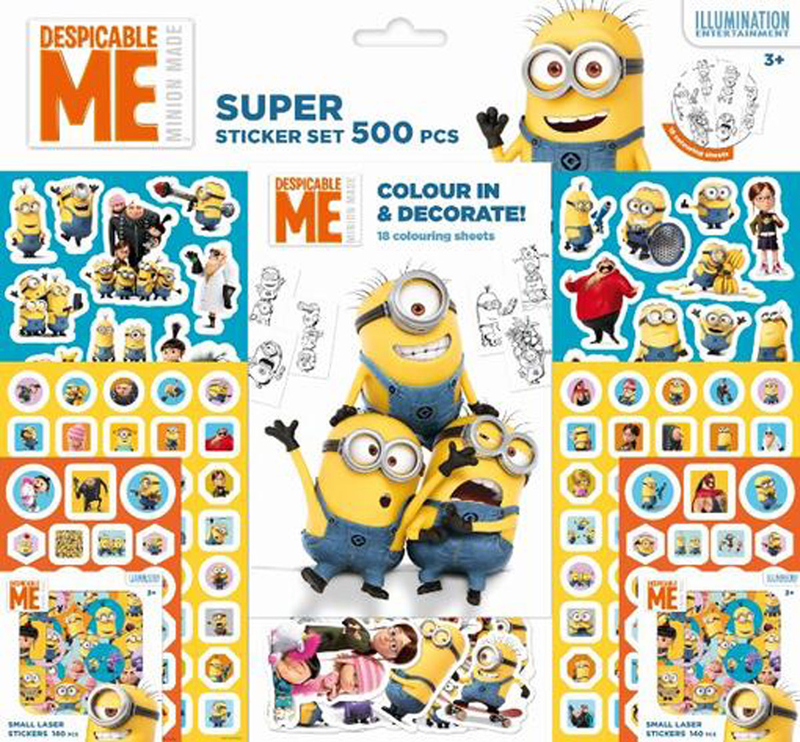 MINIONS SUPER STICKERS SET 500 PEGATINAS: portada