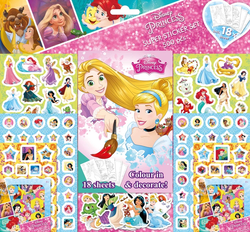 PRINCESAS DISNEY STICKERS SET 500 PEGATINAS: portada