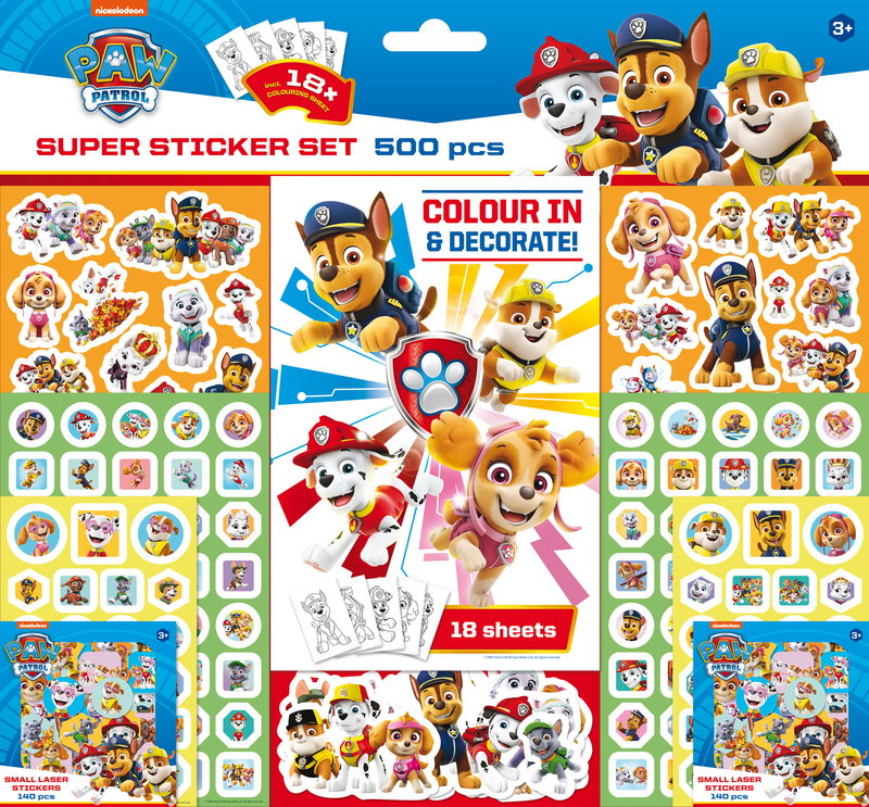 Super set de 500 pegatinas de Paw Patrol-Patrulla Canina: portada