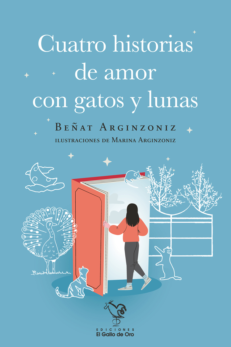 CUATRO HISTORIAS DE AMOR CON GATOS Y LUNAS: portada