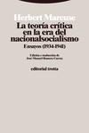 La teoría crítica en la era del nacionalsocialismo: portada
