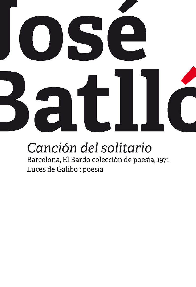 Canción del solitario: portada