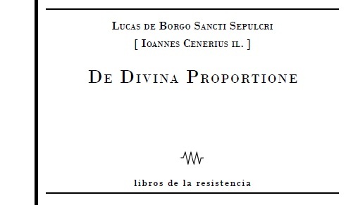 DIVINA PROPORTIONE DE LUCA PACIOLI, DE: portada