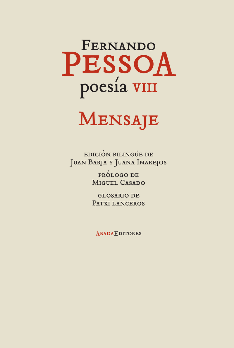 POESíA VIII. MENSAJE: portada