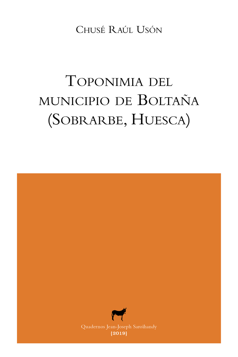 Toponimia del municipio de Boltaa (Sobrarbe, Huesca): portada