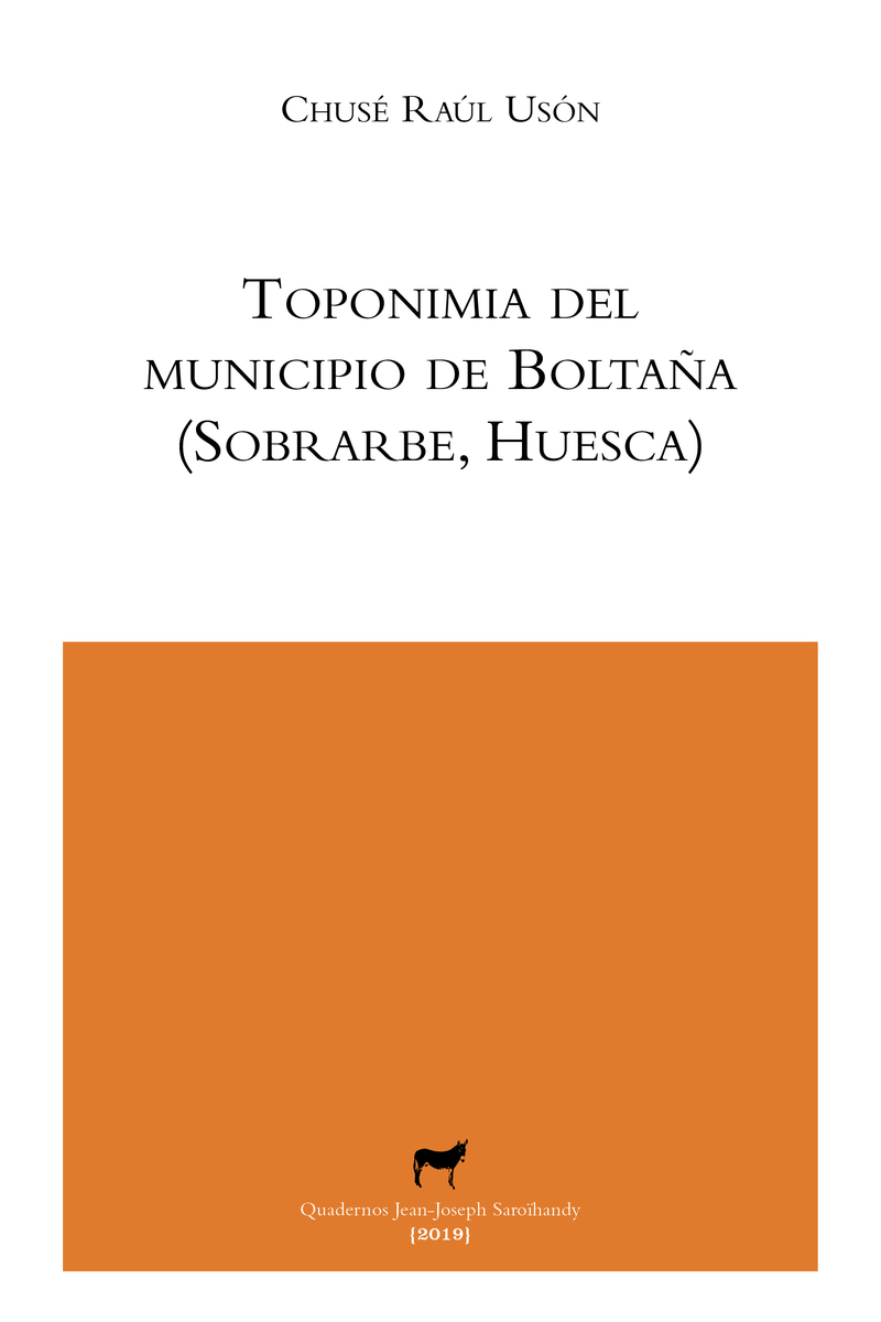 Toponimia del municipio de Boltaña (Sobrarbe, Huesca): portada