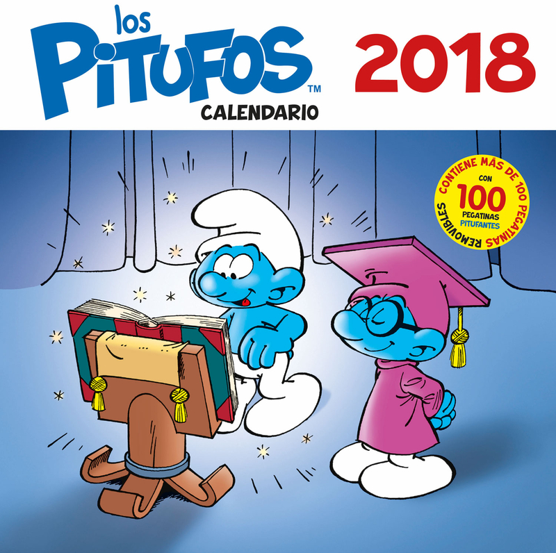 Los Pitufos. Calendario 2018: portada