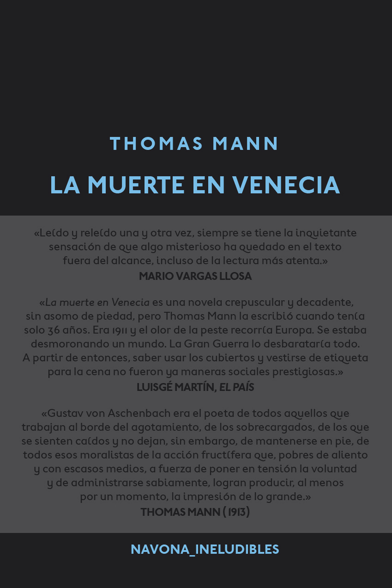 La muerte en venecia: portada