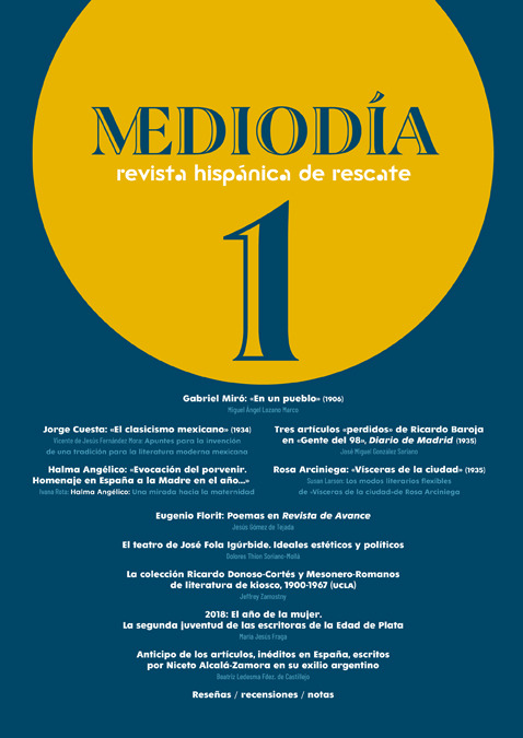 MEDIODA. REVISTA HISPNICA DE RESCATE. 1: portada