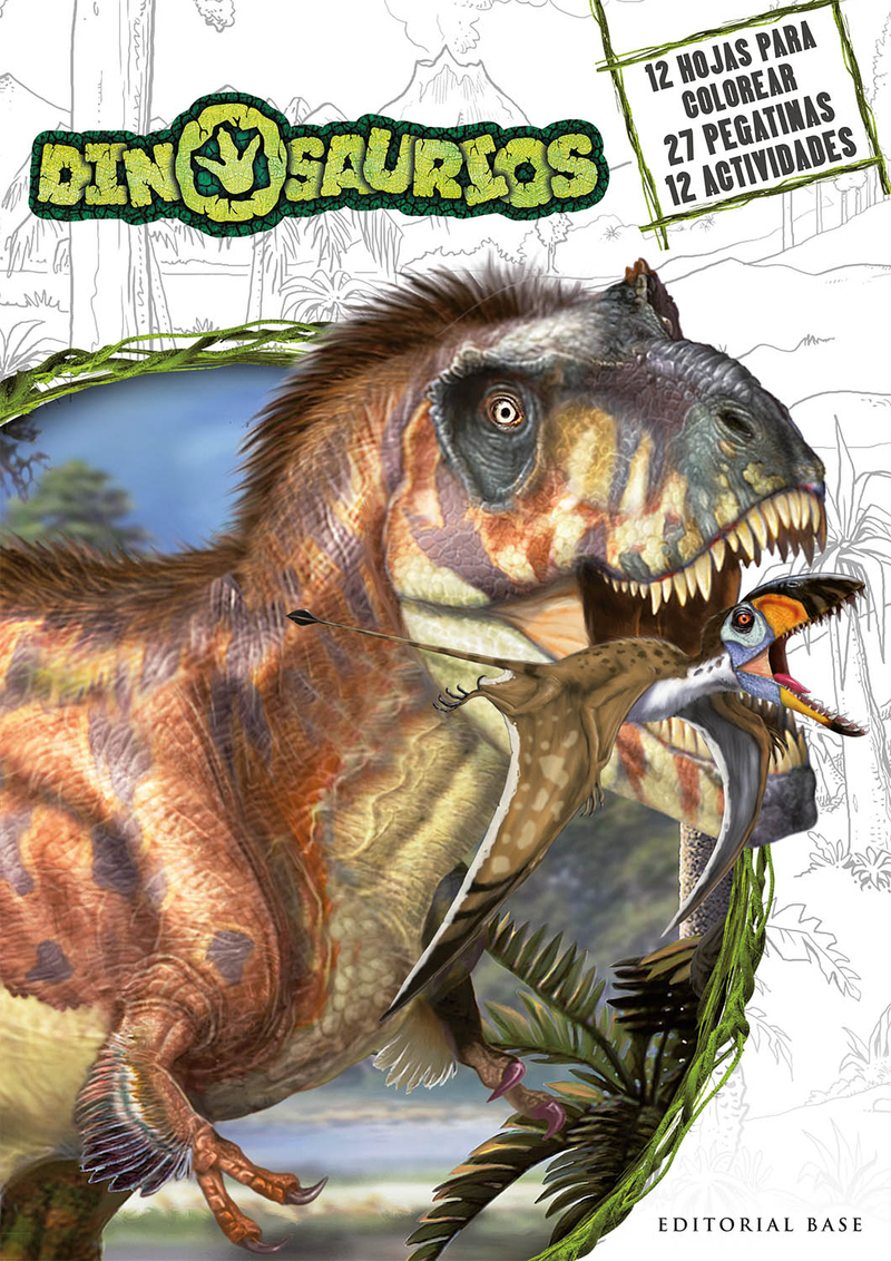 Dinosaurios - Actividades para colorear con pegatinas: portada