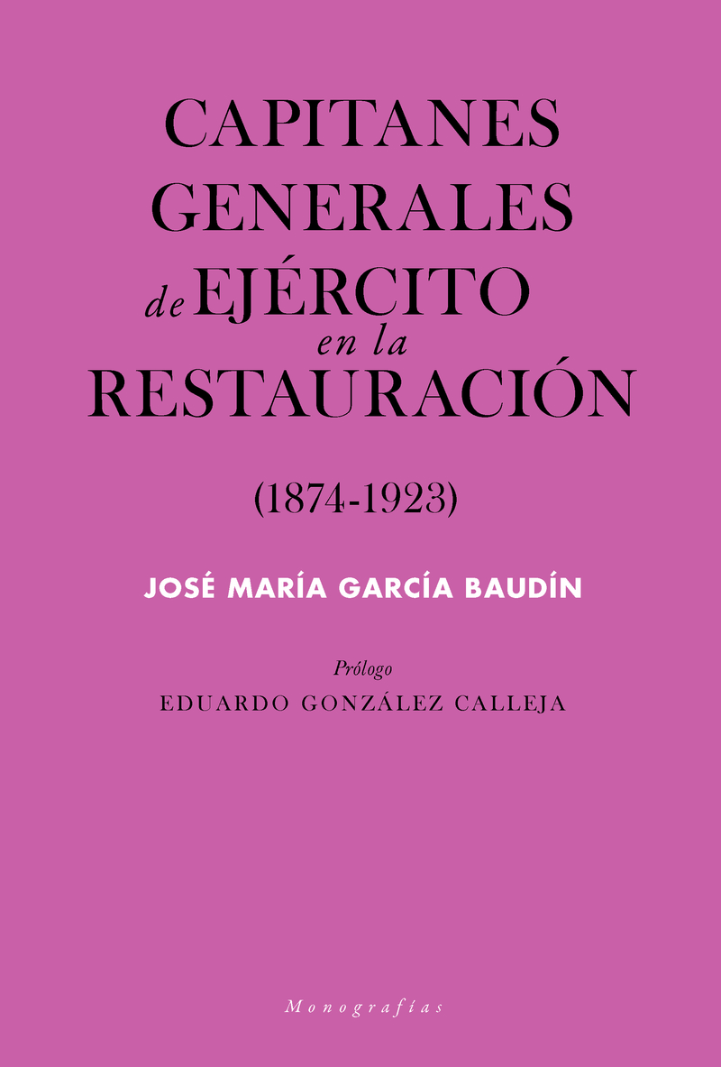 Capitanes generales de Ejército en la Restauración: portada