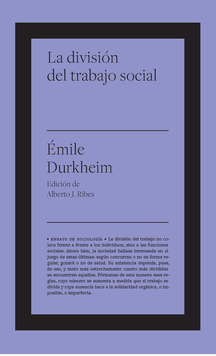 La divisin del trabajo social: portada