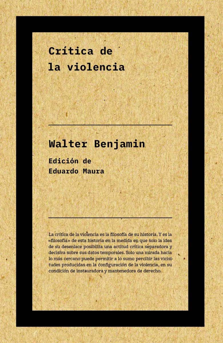 Crtica de la violencia (2ED): portada