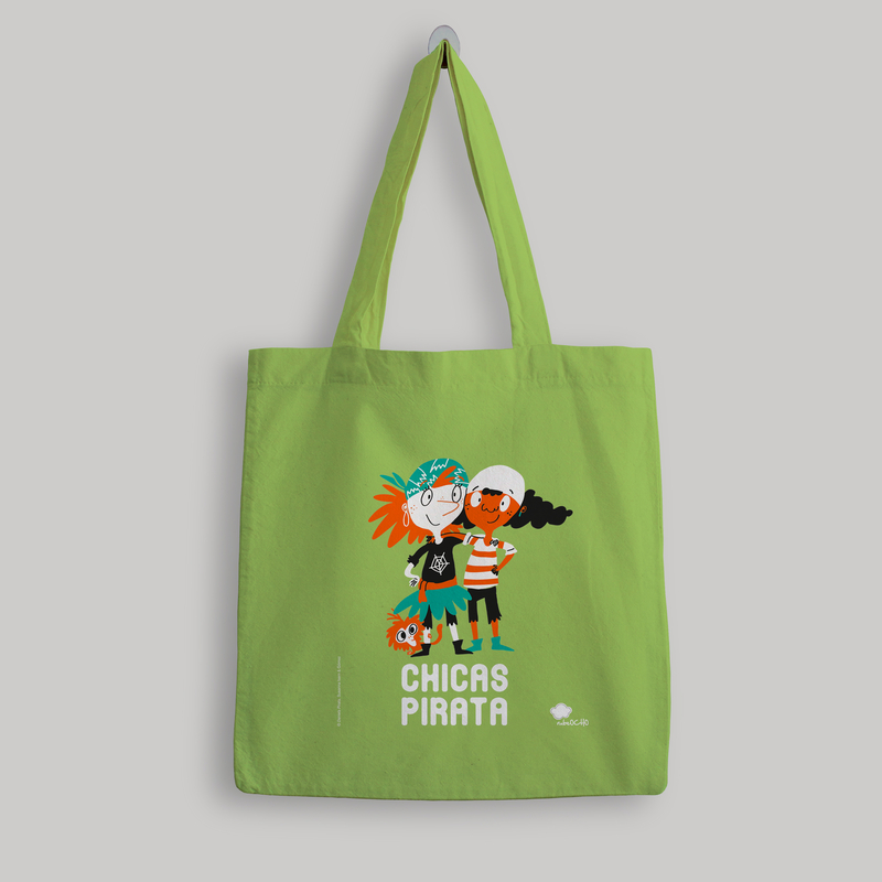 Bolsa de tela 'Chicas pirata' - color verde: portada