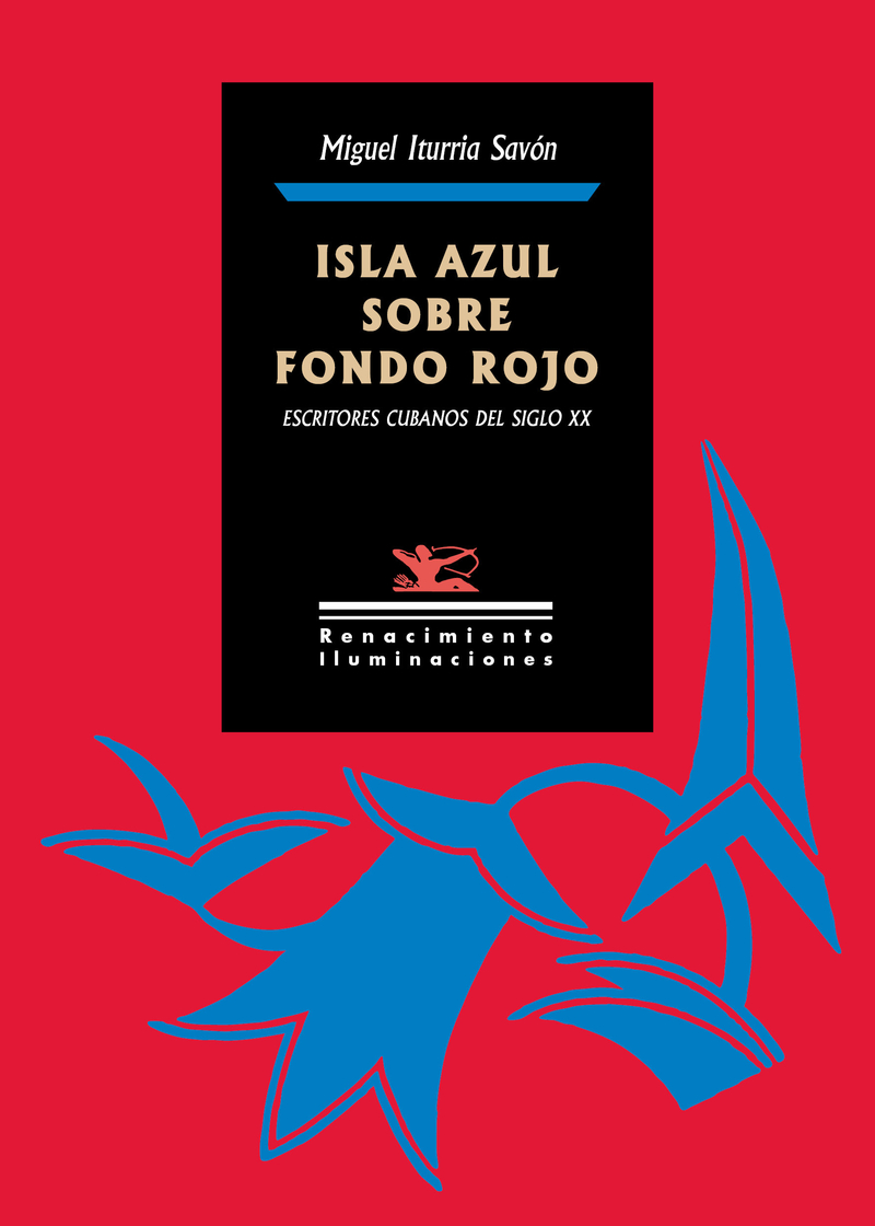 Isla azul sobre fondo rojo: portada