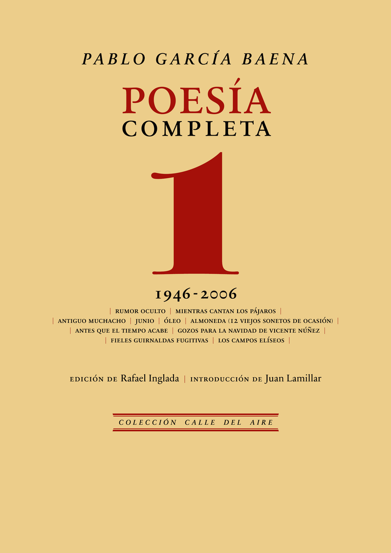 Poesa completa, 1: portada