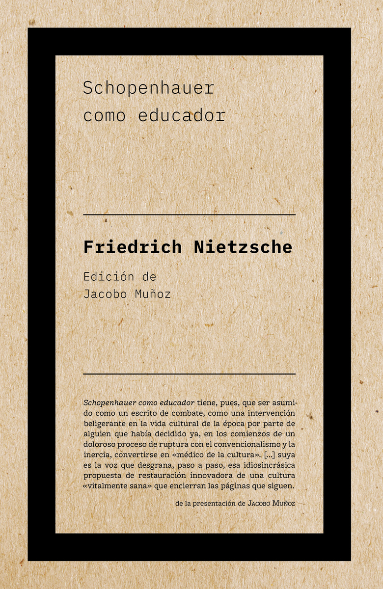 Schopenhauer como educador (2ED): portada