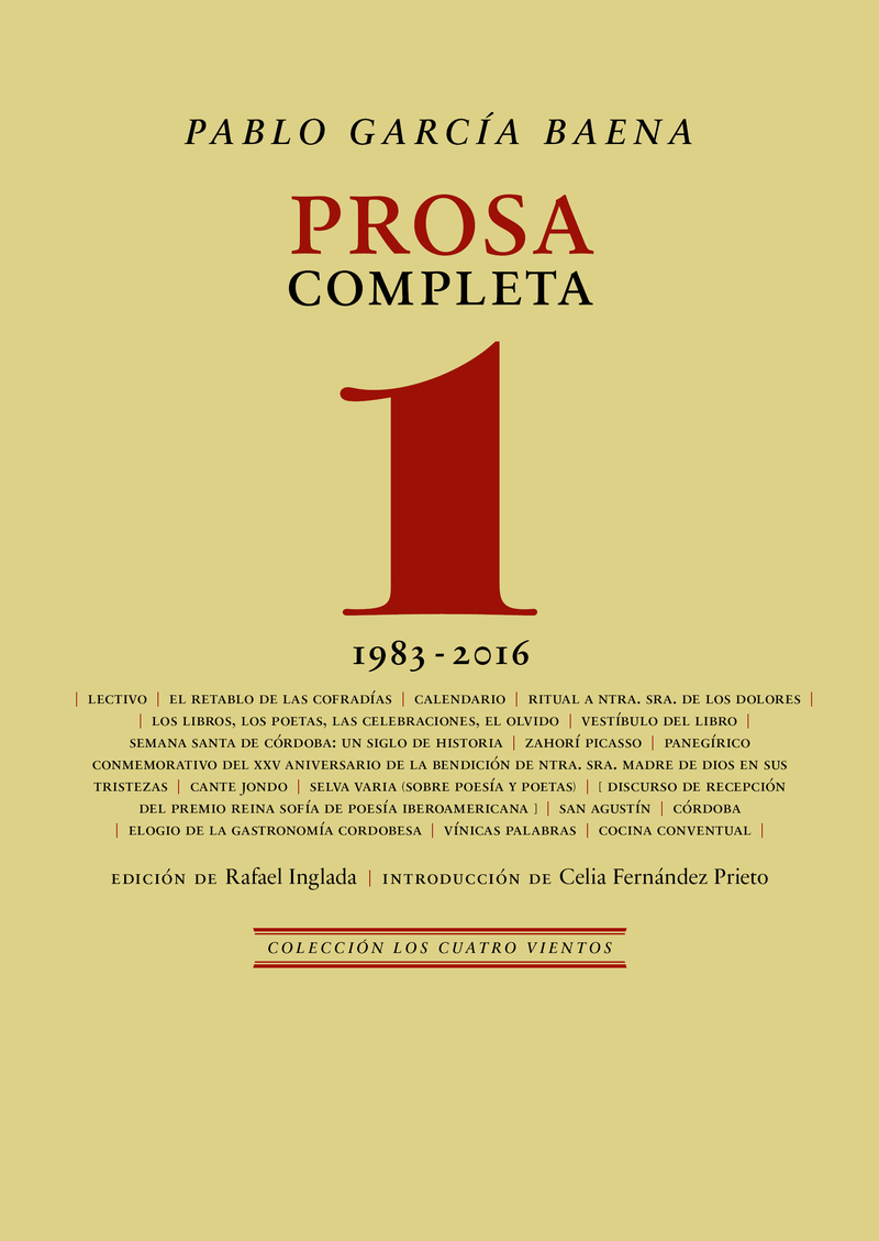 Prosa completa, 1: portada