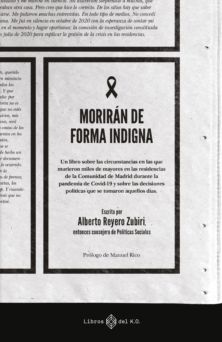 Morirn de forma indigna: portada