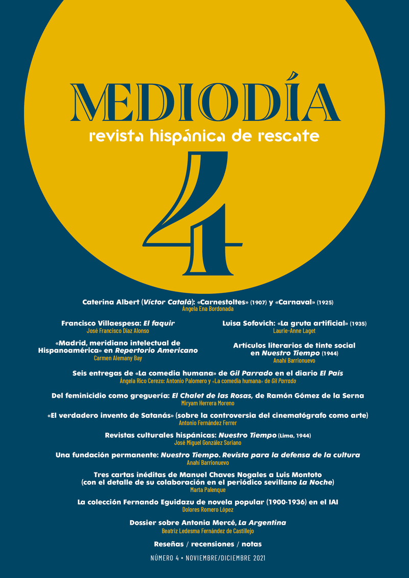 Mediodía. Revista hispánica de rescate. 4: portada