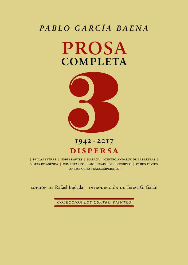 Prosa completa, 3: portada