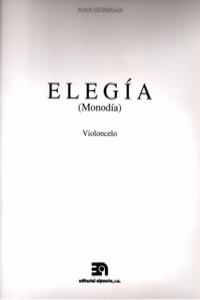 ELEGIA (MONODIA) (VIOLONCHELO): portada