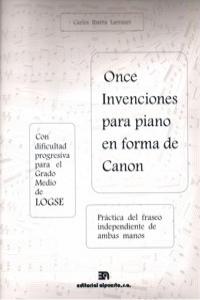 ONCE INVENCIONES PARA PIANO EN FORMA DE CANON: portada