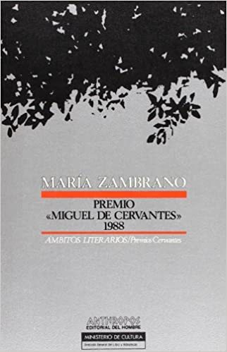 MARÍA ZAMBRANO. PREMIO MIGUEL DE CERVANTES 1988: portada