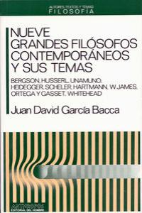 NUEVE GRANDES FILOSOFOS CONTEMPORANEOS: portada