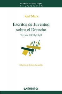 ESCRITOS DE JUVENTUD SOBRE EL DERECHO: portada