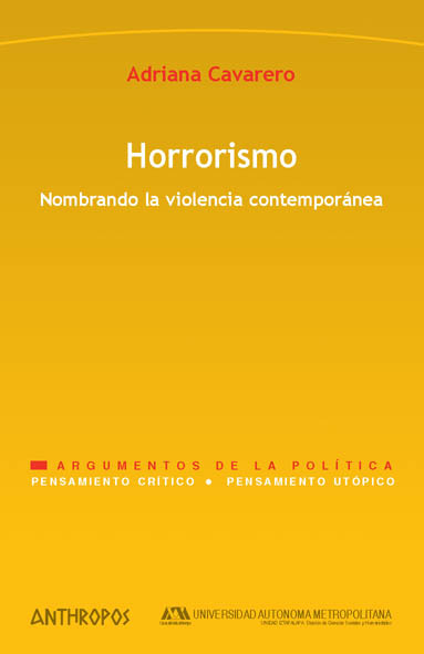 HORRORISMO NOMBRANDO LA VIOLENCIA CONTEMPORANEA: portada