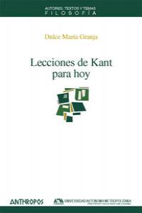 LECCIONES DE KANT PARA HOY: portada