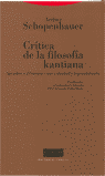 CRITICA DE LA FILOSOFIA KANTIANA: portada