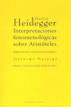 INTERPRETACIONES FENOMENOLóGICAS SOBRE ARISTóTELES: portada