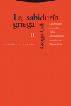 LA SABIDURíA GRIEGA II: portada