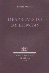 DESPROVISTO DE ESENCIAS: portada