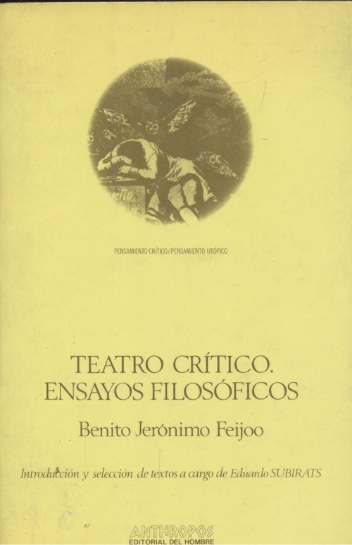 TEATRO CRÍTICO : ENSAYOS FILOSÓFICOS: portada