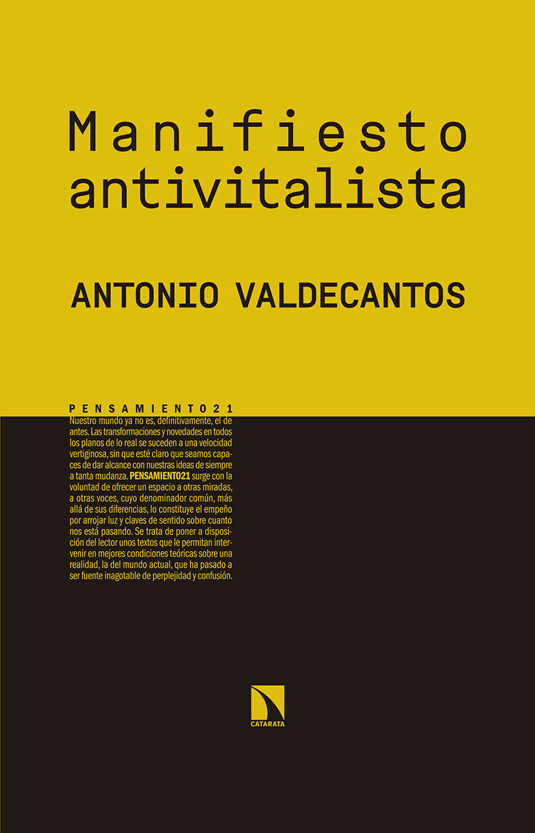 Manifiesto antivitalista: portada