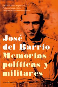 Jos del Barrio. Memorias polticas y militares: portada