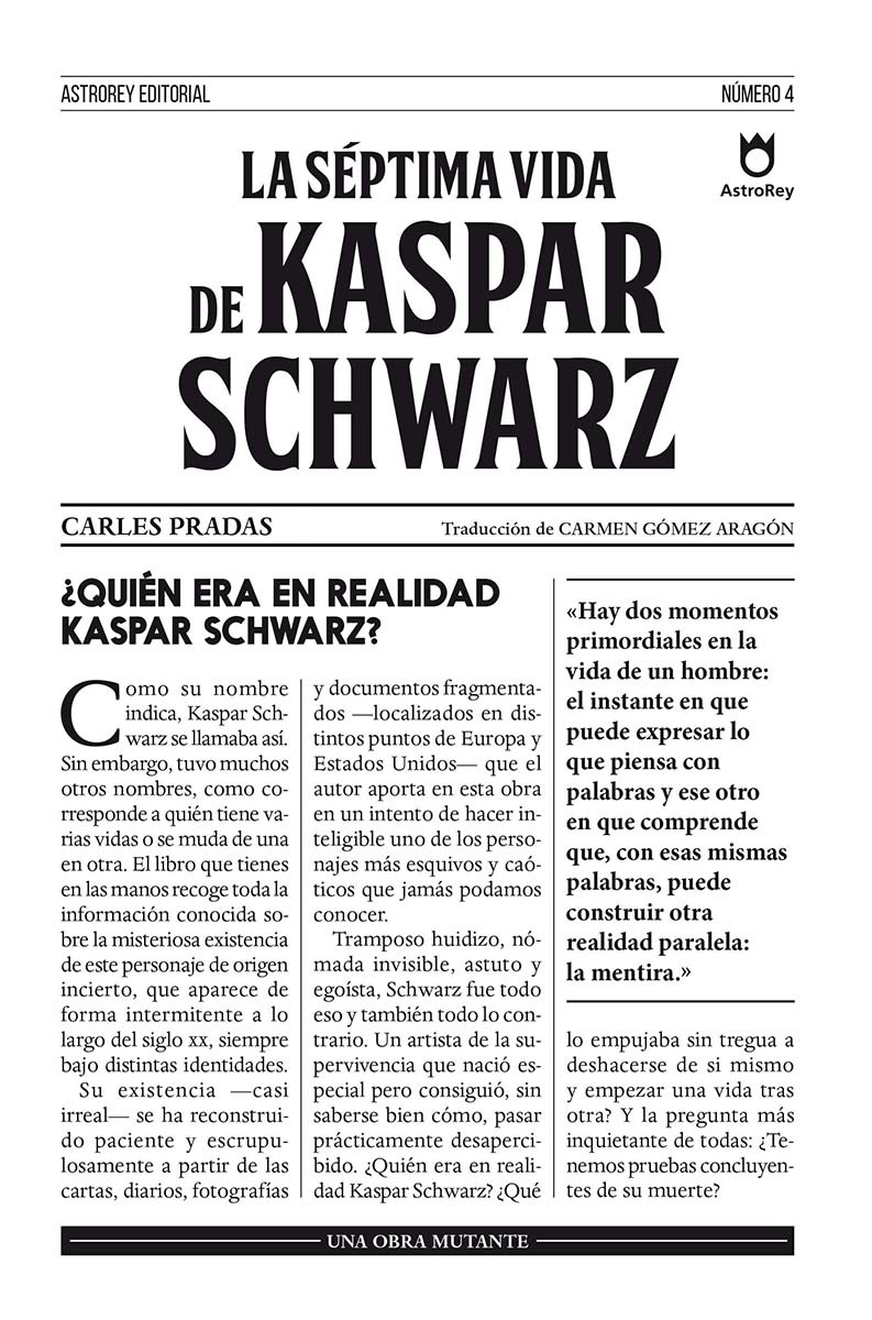 La séptima vida de Kaspar Schwarz: portada