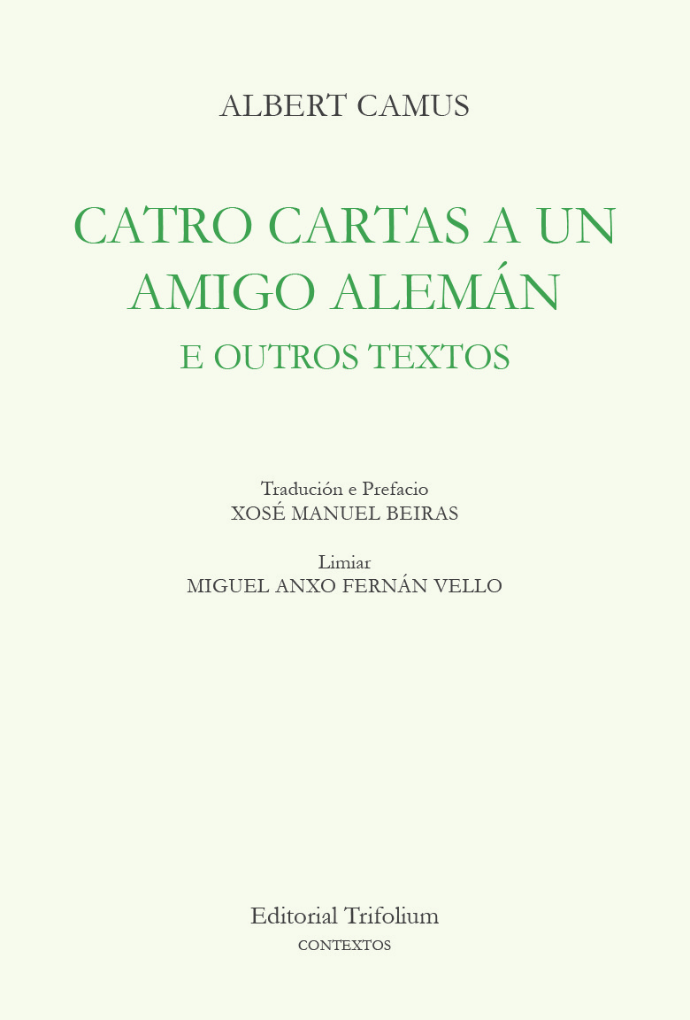 CATRO CARTAS A UN AMIGO ALEMÁN E OUTROS TEXTOS: portada