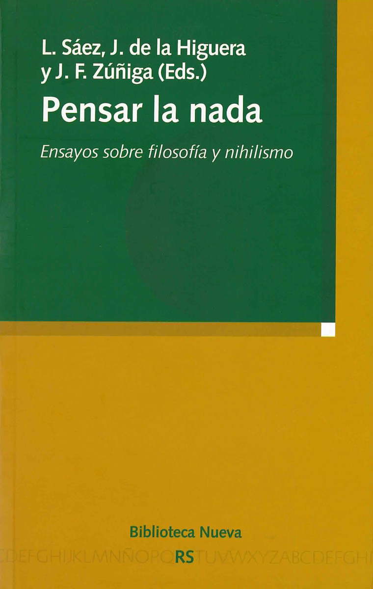 PENSAR LA NADA: portada