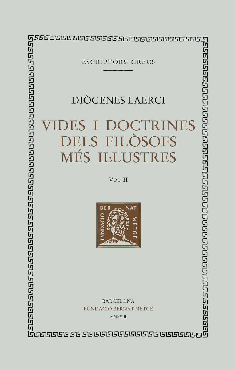 VIDES I DOCTRINES DELS FILSOFS MS ILLUSTRES, Vol II (Rst: portada