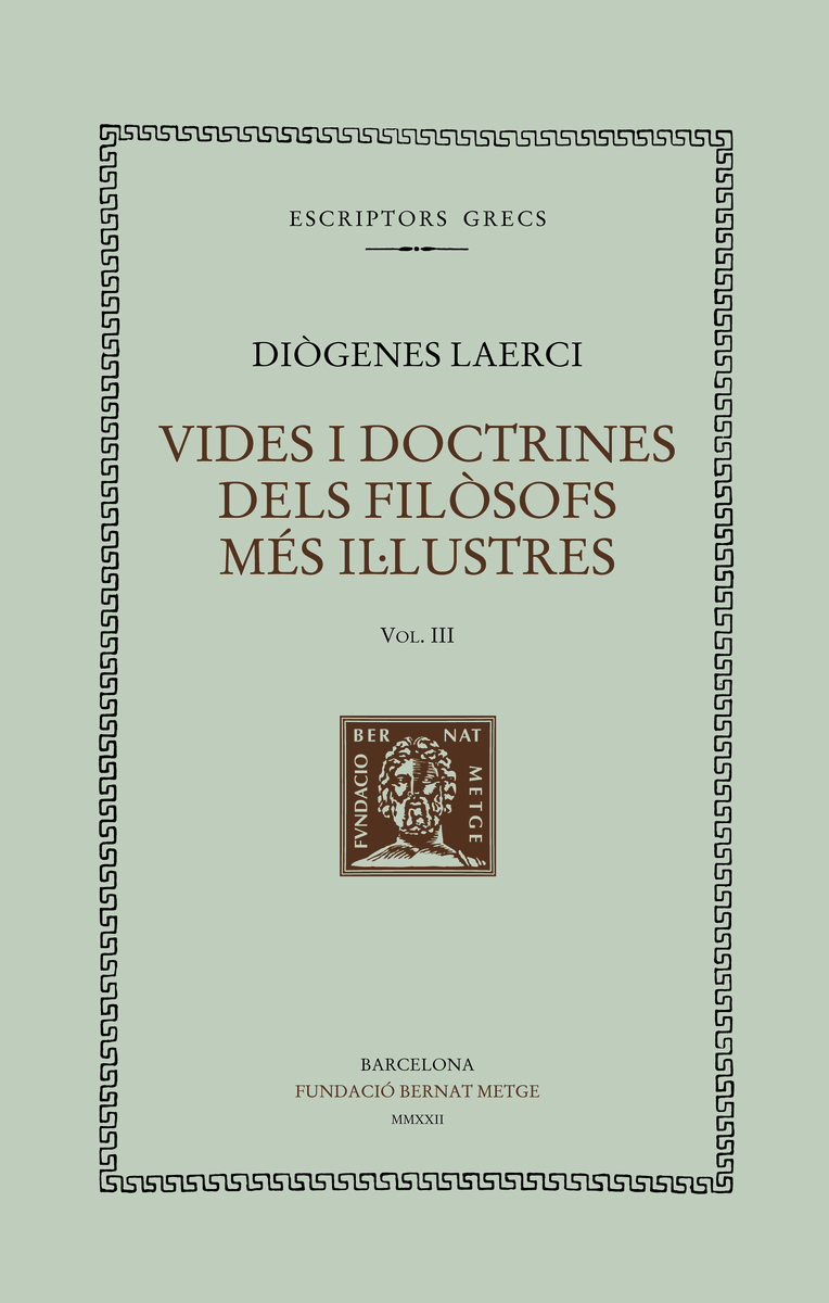 Vides i doctrines dels filsofs ms illustres (vol. III): portada