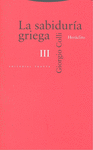 LA SABIDURíA GRIEGA III: portada