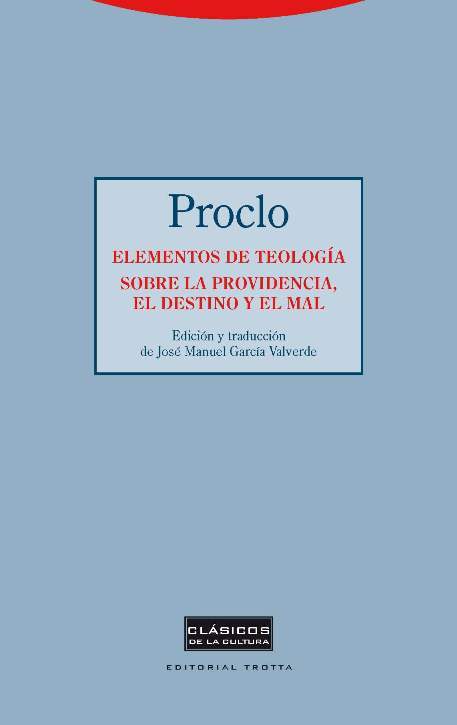 Elementos de teologa. Sobre la providencia, el destino y el: portada