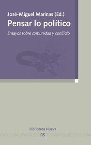 PENSAR LO POLTICO: ENSAYOS SOBRE COMUNIDAD Y CONFLICTO: portada