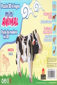 VACA MINI ANIMAL PUZLE DE MADERA EN 3D: portada